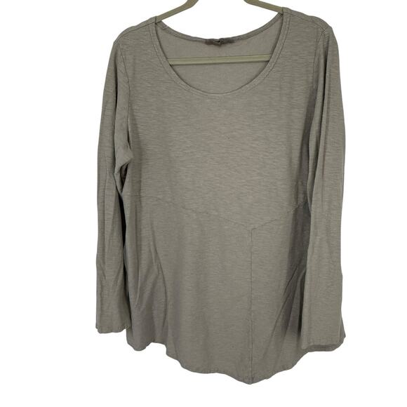 Cut Loose Tunic Top XL Light Gray Linen Cotton Blend Long Sleeve A-Line - Picture 1 of 10